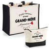 Cabas femme sac plage ou shopping tote bag pochette trousse Idée cadeau original pour anniversaire Noël travail départ retraite collègue famille fete des mères maman mamie