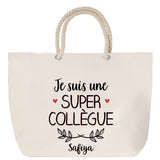 Sac Fête des Mères Mamie Famille Idée Cadeau anniversaire Noël Travail Boulot Métier Départ Retraite Collègue Femme cabas shopping plage