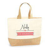 Sac Jute Fête des Mères Fêtes des Pères Mamie Papi Famille Idée Cadeau anniversaire Noël Travail Boulot Métier Départ Retraite Collègue Femme Homme