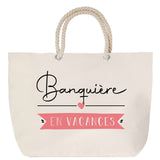 Sac Fête des Mères Mamie Famille Idée Cadeau anniversaire Noël Travail Boulot Métier Départ Retraite Collègue Femme cabas shopping plage