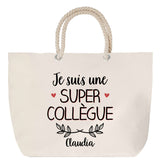 Sac Fête des Mères Mamie Famille Idée Cadeau anniversaire Noël Travail Boulot Métier Départ Retraite Collègue Femme cabas shopping plage