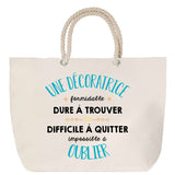 Sac Fête des Mères Mamie Famille Idée Cadeau anniversaire Noël Travail Boulot Métier Départ Retraite Collègue Femme cabas shopping plage