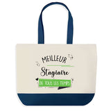 Sac de shopping bleu Meilleur Stagiaire de tous les temps