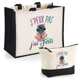 Cabas homme ou femme sac plage ou shopping tote bag pochette trousse Idée cadeau original pour anniversaire Noël travail départ retraite collègue famille fete des mères fetes des pères papa maman mamie papi