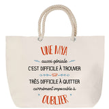 Sac Fête des Mères Mamie Famille Idée Cadeau anniversaire Noël Travail Boulot Métier Départ Retraite Collègue Femme cabas shopping plage