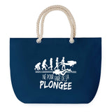 Sac de plage Bleu anse corde Né pour Plongée