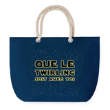 Sac de plage Bleu anse corde Twirling soit avec toi