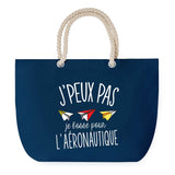 Sac de plage Bleu anse corde J'peux Pas Avion en Papier Aéronautique