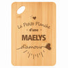 Planche bambou gravée personnalisée femme idée cadeau Fête des Mères apéro 30×20 prénom cuisine plateau fromage anniversaire noel maman mamie