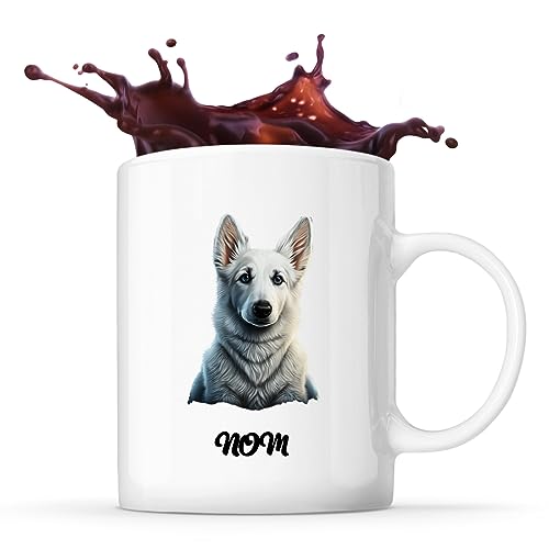 Mug personnalisable Prénom berger blanc suisse