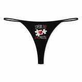 String Femme Puzzle Jpeux Pas - sous-Vêtement Coton Idée Cadeau Humour Saint Valentin Anniversaire