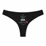 Culotte Tanga Personnalisé Femme Lena Damour - sous-Vêtement Coton Idée Cadeau Humour Saint Valentin Anniversaire