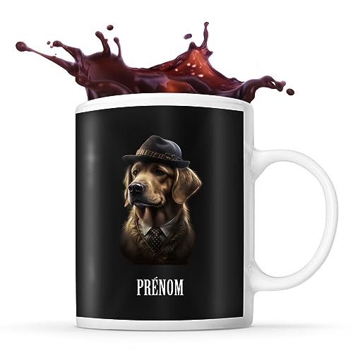 Mug personnalisable Prénom Golden retriever