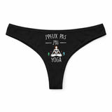 Culotte Tanga Personnalisé Femme J_Peux Pas Yoga Kopia Jpeux Pas - sous-Vêtement Coton Idée Cadeau Humour Saint Valentin Anniversaire