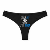 Culotte Tanga Personnalisé Femme Chef Cuisine Kopia Jpeux Pas - sous-Vêtement Coton Idée Cadeau Humour Saint Valentin Anniversaire
