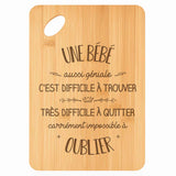 Planche bambou gravée personnalisée femme idée cadeau Fête des Mères apéro 30×20 prénom cuisine plateau fromage anniversaire noel maman mamie