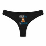 Culotte Tanga Personnalisé Femme Meditation Renard Kopia Jpeux Pas - sous-Vêtement Coton Idée Cadeau Humour Saint Valentin Anniversaire