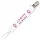 Attache tétine pour prénom Juliette – Reine de la tétine | Cadeau naissance bébé fille personnalisé