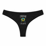 Culotte Tanga Personnalisé Femme Lutte Kopia Jpeux Pas - sous-Vêtement Coton Idée Cadeau Humour Saint Valentin Anniversaire