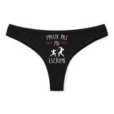 Culotte Tanga Personnalisé Femme Jpeux Pas Escrime Kopia Jpeux Pas - sous-Vêtement Coton Idée Cadeau Humour Saint Valentin Anniversaire