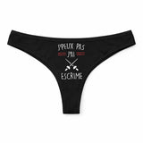 Culotte Tanga Personnalisé Femme Jpeux Pas Escrime 2 Kopia Jpeux Pas - sous-Vêtement Coton Idée Cadeau Humour Saint Valentin Anniversaire