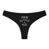Culotte Tanga Personnalisé Femme Aviation Pilote Kopia Jpeux Pas - sous-Vêtement Coton Idée Cadeau Humour Saint Valentin Anniversaire