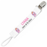 Attache tétine pour prénom Lyana – Reine de la tétine | Cadeau naissance bébé fille personnalisé