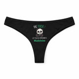 Culotte Tanga Personnalisé Femme Madeleine Pas Touche - sous-Vêtement Coton Idée Cadeau Humour Saint Valentin Anniversaire