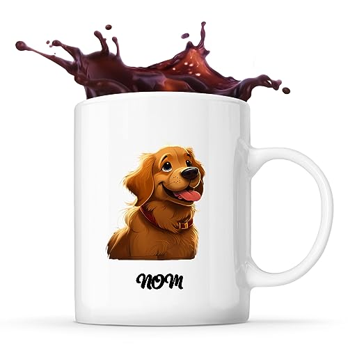 Mug personnalisable Prénom Golden retriever