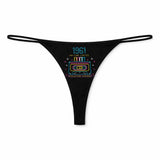 String Femme 1961 Edition Limitee - sous-Vêtement Coton Idée Cadeau Humour Saint Valentin Anniversaire