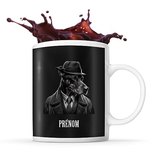 Mug personnalisable Prénom Dobermann