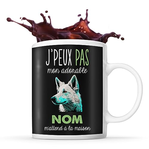 Mug personnalisable Prénom berger blanc suisse