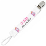 Attache tétine pour prénom Olivia – Reine de la tétine | Cadeau naissance bébé fille personnalisé