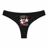 Culotte Tanga Personnalisé Femme Puzzle Kopia Jpeux Pas - sous-Vêtement Coton Idée Cadeau Humour Saint Valentin Anniversaire