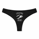 Culotte Tanga Personnalisé Femme Jpeux Pas Jai Ski pour Noir Jpeux Pas - sous-Vêtement Coton Idée Cadeau Humour Saint Valentin Anniversaire
