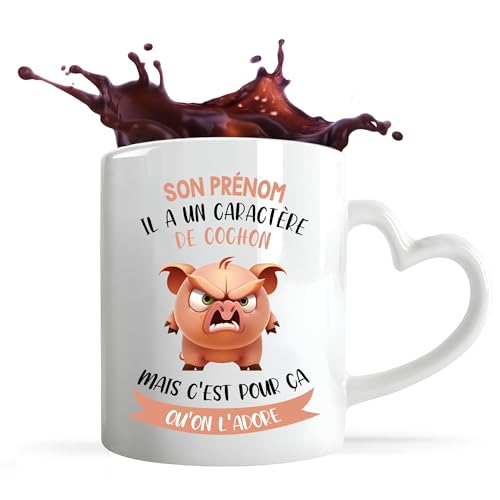 Mug personnalisable Prénom Caractère de Cochon