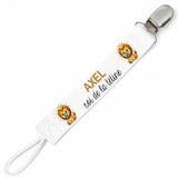 Attache tétine pour prénom Axel – Roi de la tétine | Cadeau naissance bébé garçon personnalisé