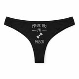 Culotte Tanga Personnalisé Femme J_Peux Pas Muscu Kopia Jpeux Pas - sous-Vêtement Coton Idée Cadeau Humour Saint Valentin Anniversaire