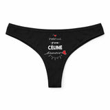 Culotte Tanga Personnalisé Femme Celine Damour - sous-Vêtement Coton Idée Cadeau Humour Saint Valentin Anniversaire