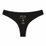 Culotte Tanga Personnalisé Femme Jpeux Pas Apero Jpeux Pas - sous-Vêtement Coton Idée Cadeau Humour Saint Valentin Anniversaire