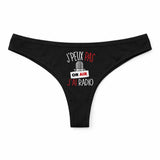 Culotte Tanga Personnalisé Femme Radio Kopia Jpeux Pas - sous-Vêtement Coton Idée Cadeau Humour Saint Valentin Anniversaire