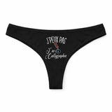 Culotte Tanga Personnalisé Femme Calligraphie Kopia Jpeux Pas - sous-Vêtement Coton Idée Cadeau Humour Saint Valentin Anniversaire