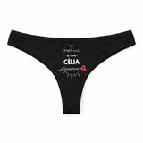 Culotte Tanga Personnalisé Femme Celia Damour - sous-Vêtement Coton Idée Cadeau Humour Saint Valentin Anniversaire
