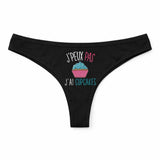Culotte Tanga Personnalisé Femme Cupcakes Kopia Jpeux Pas - sous-Vêtement Coton Idée Cadeau Humour Saint Valentin Anniversaire