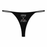 String Femme Hockey Jpeux Pas - sous-Vêtement Coton Idée Cadeau Humour Saint Valentin Anniversaire