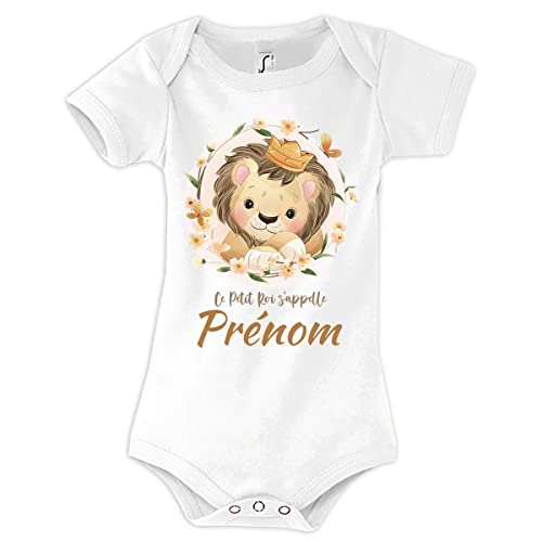 Body personnalisable Prénom Petit Roi Lion - Planetee