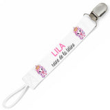 Attache tétine pour prénom Lila – Reine de la tétine | Cadeau naissance bébé fille personnalisé