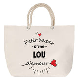 Sac Fête des Mères Mamie Famille Idée Cadeau anniversaire Noël Travail Boulot Métier Départ Retraite Collègue Femme cabas shopping plage
