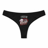 Culotte Tanga Personnalisé Femme Rugby 2 Kopia Jpeux Pas - sous-Vêtement Coton Idée Cadeau Humour Saint Valentin Anniversaire