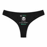 Culotte Tanga Personnalisé Femme Michele Pas Touche - sous-Vêtement Coton Idée Cadeau Humour Saint Valentin Anniversaire